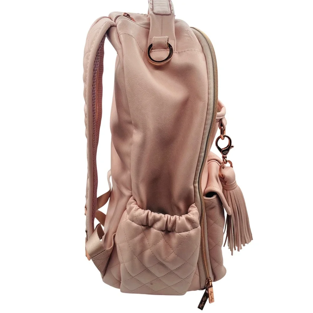 READ-Itzy Ritzy Boss Plus Diaper Bag Backpack Blush Pink‎ Vegan Leather Travel